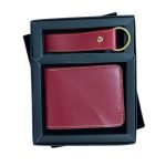 2pc Faux Leather Wallet Combo - WineRed