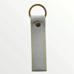 FAUX-Leather-Keychain-Gray