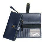Ladies Clutch-Passport Organizer-Faux Leather-Blue