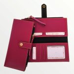 Ladies Clutch-Passport Organizer-Faux Leather-WineRed