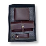 Gents 3 in 1 combo - Brown/wallet, specs cover, keychain