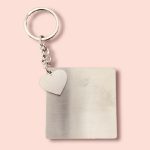 Heart and Square Keychain