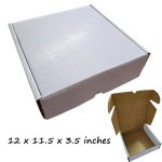 12 INCH WHITE BLANK BOX - 12 X 11.5 X 3.5 INCH