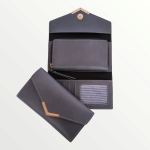 Faux Leather - Ladies Wallet 3 Fold with Pocket - Gray