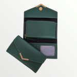 Faux Leather – Ladies Wallet 3 Fold with Pocket – Green