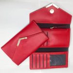 Faux Leather Ladies Wallet - Cherry