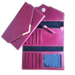 Faux Leather Ladies Wallet - WineRed
