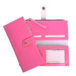 Ladies Clutch-Passport Organizer-Faux Leather-Baby Pink