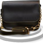 Ladies Sling Bag Faux Leather -BLACK