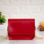 Ladies Sling Bag Faux Leather - Cherry