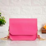 Ladies Sling Bag Faux Leather - Pink