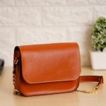 Ladies Sling Bag Faux Leather - Tan