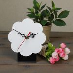 Desktop MDF Sublimation Clock 100x100mm - Flower